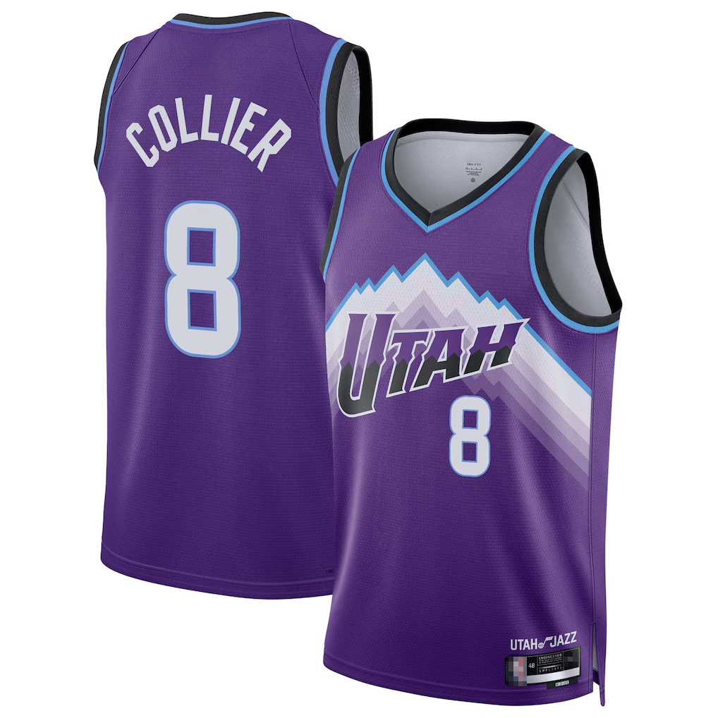 Ldoa U.Jazz #8 Isaiah Collier Purple Swingman Jerseys - Icon Edition