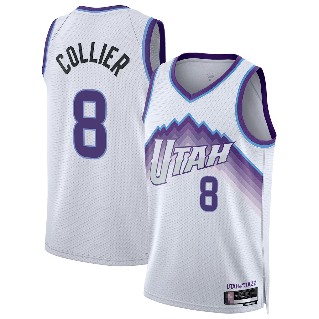 Ldoa U.Jazz #8 Isaiah Collier White Swingman Jerseys - Association Edition