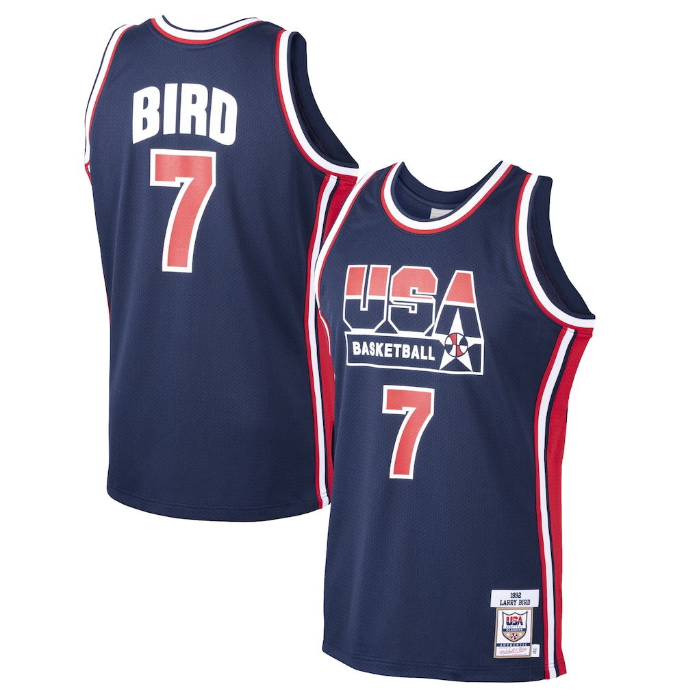 Ldoa USA Basketball #7 Larry Bird Mitchell & Ness Navy 1992 Dream Team Authentic Jerseys
