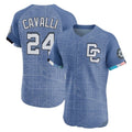 Ldoa W.Nationals #24 Cade Cavalli Player Blue City Connect Elite Limited Stitched Jerseys