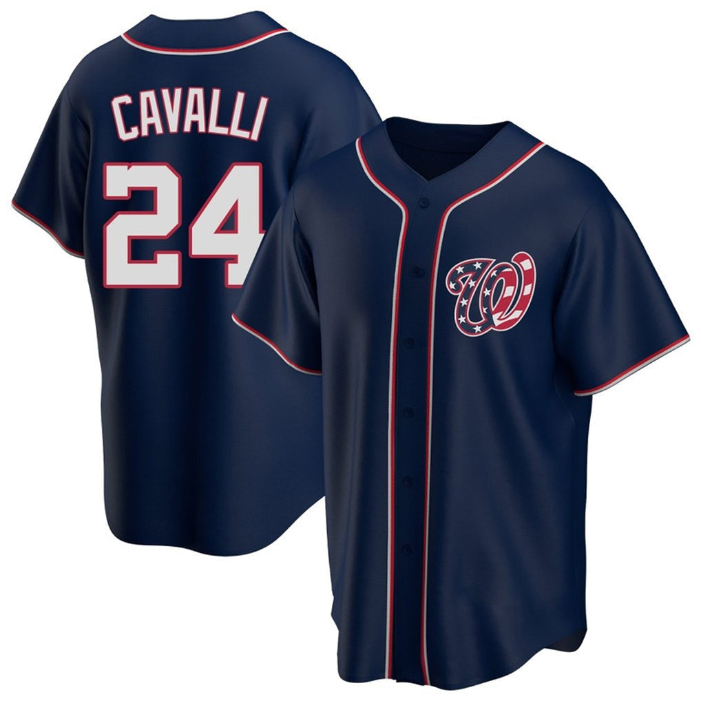 Ldoa W.Nationals #24 Cade Cavalli Player Navy Blue Replica Game Stitched Jerseys