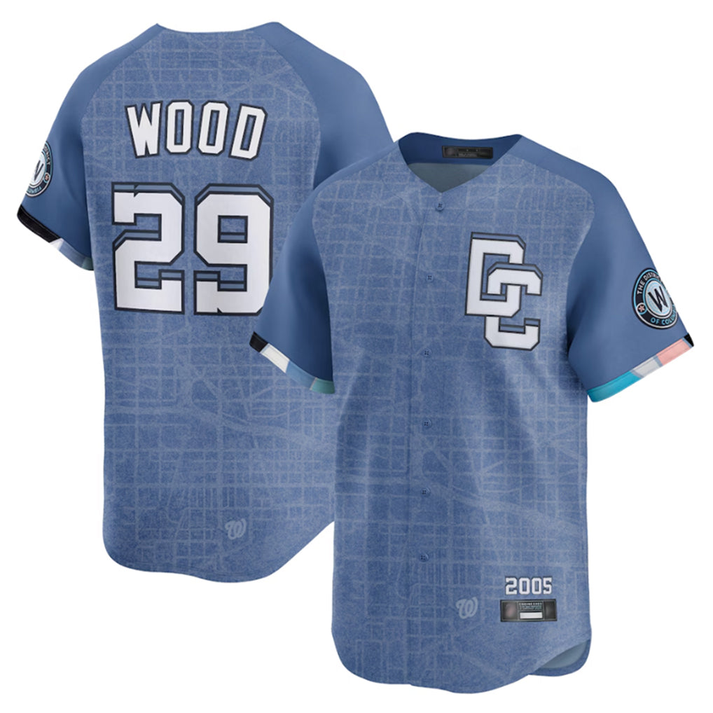 Ldoa W.Nationals #29 James Wood Player Blue Limited City Connect Stitched Jerseys