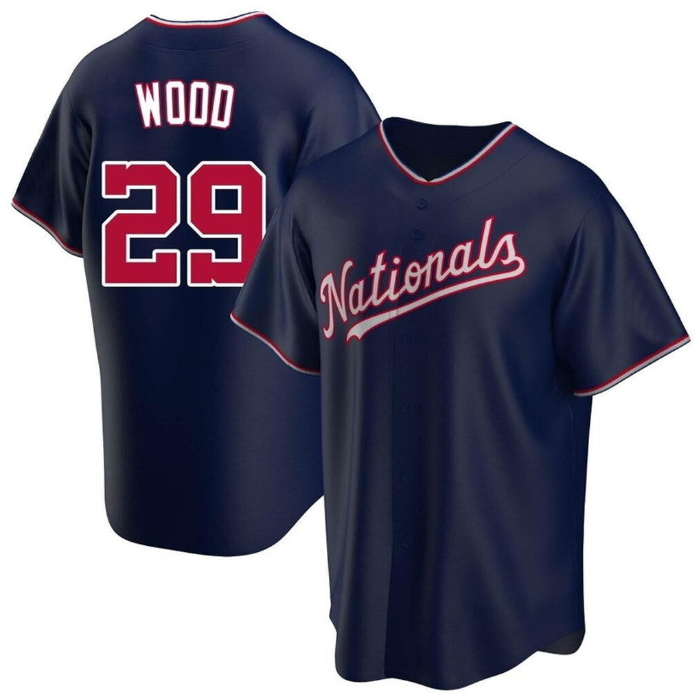 Ldoa W.Nationals #29 James Wood Player Navy Blue Replica Game Stitched Jerseys