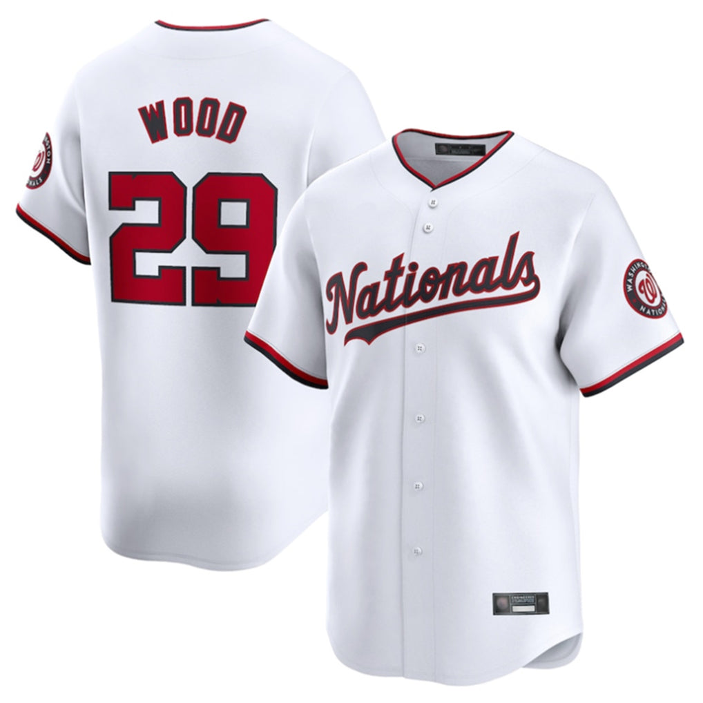 Ldoa W.Nationals #29 James Wood Player White Home Limited Stitched Jerseys