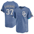 Ldoa W.Nationals #37 Stephen Strasburg Player Blue City Connect Elite Stitched Jerseys