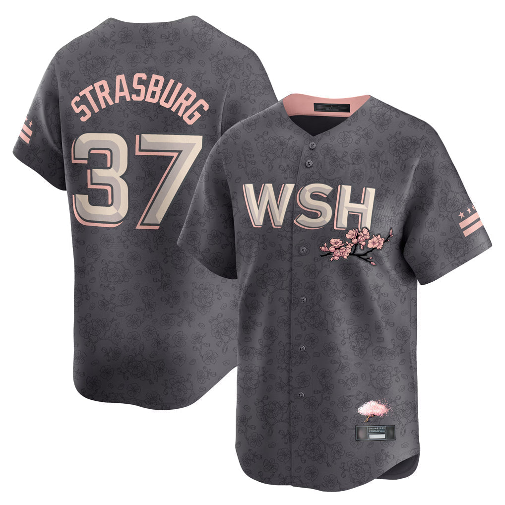 Ldoa W.Nationals #37 Stephen Strasburg Player Gray City Connect Stitched Jerseys