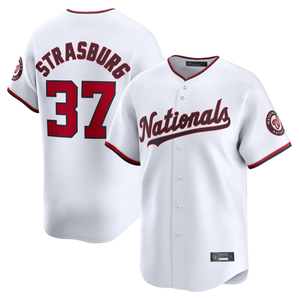 Ldoa W.Nationals #37 Stephen Strasburg Player White Home Limited Stitched Jerseys