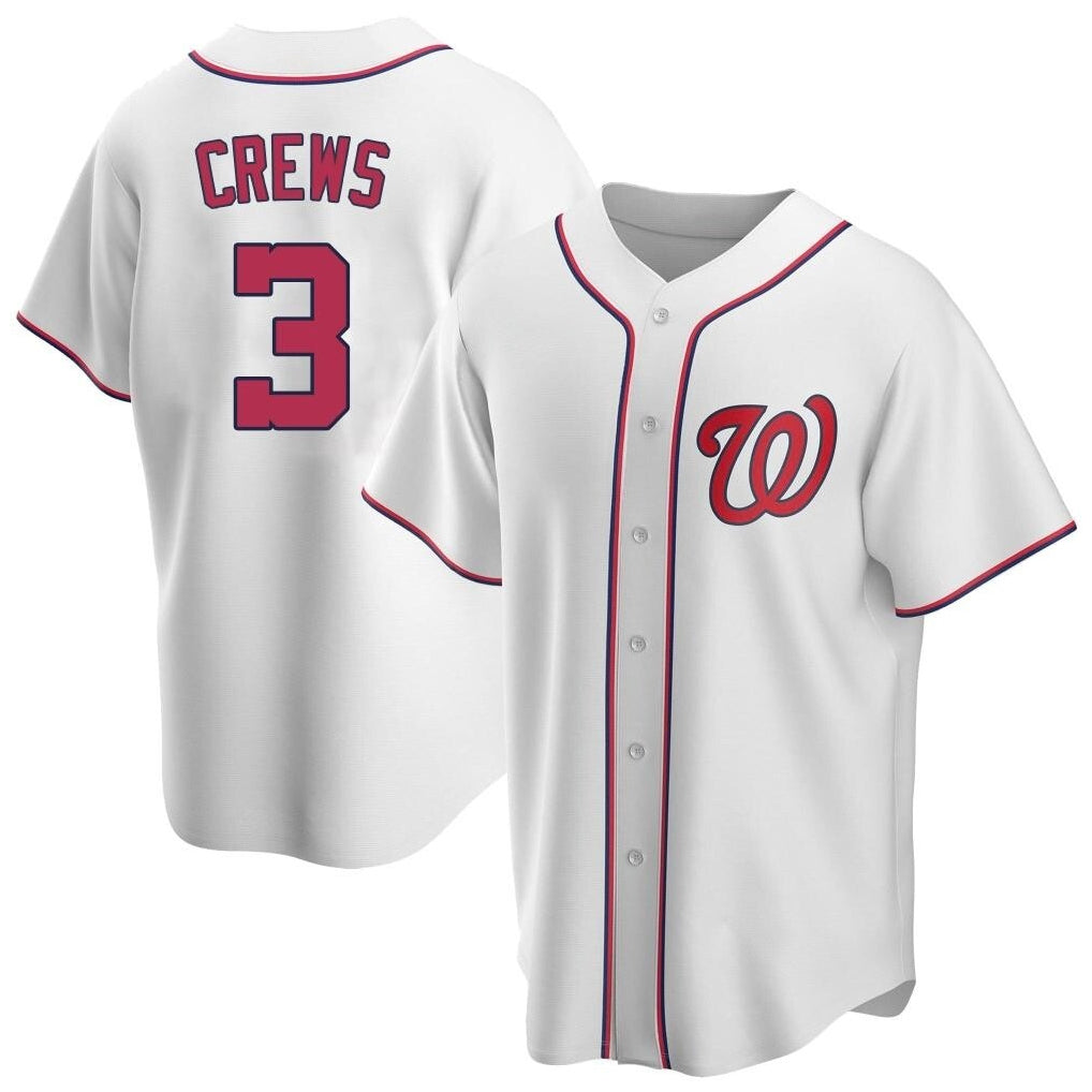 Ldoa W.Nationals #3 Dylan Crews Player White Game Replica Stitched Jerseys