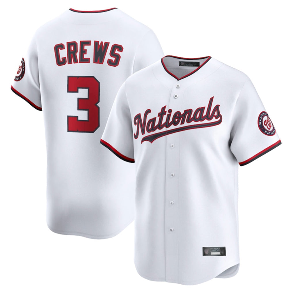 Ldoa W.Nationals #3 Dylan Crews Player White Limited Replica Stitched Jerseys