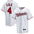 Ldoa W.Nationals #4 Daylen Lile Player White Replica Game Stitched Jerseys
