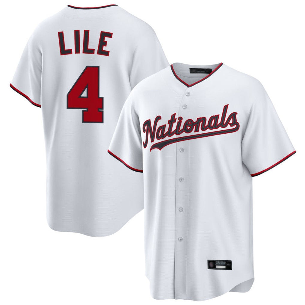 Ldoa W.Nationals #4 Daylen Lile Player White Replica Game Stitched Jerseys