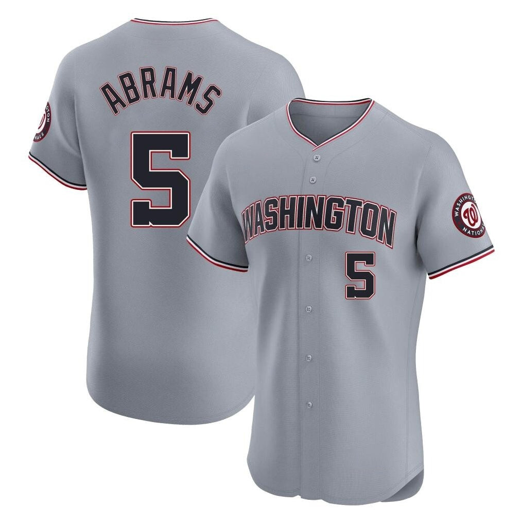 Ldoa W.Nationals #5 CJ Abrams Player Gray Elite Road Replica Stitched Jerseys