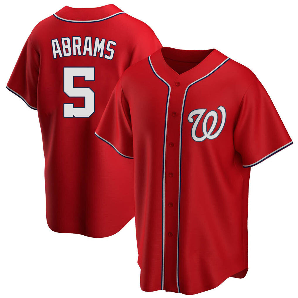 Ldoa W.Nationals #5 CJ Abrams Player Red Replica Alternate Game Jerseys
