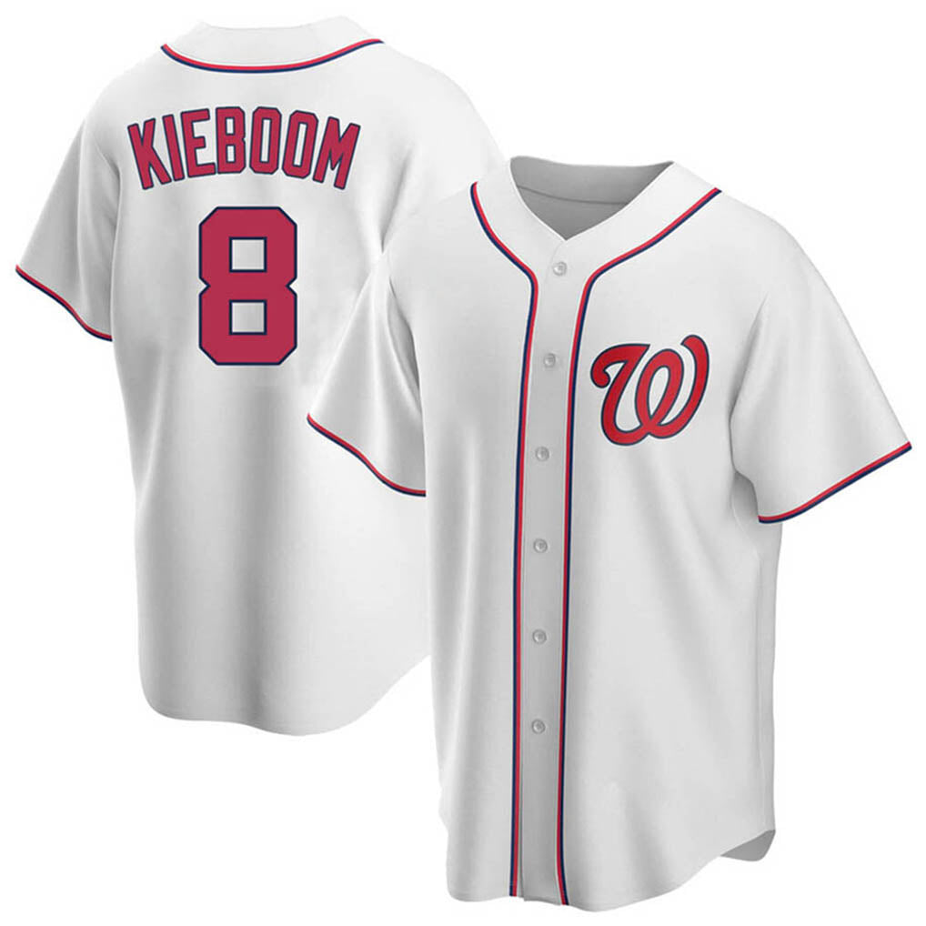 Ldoa W.Nationals #8 Carter Kieboom Player White Home Replica Game Stitched Jerseys
