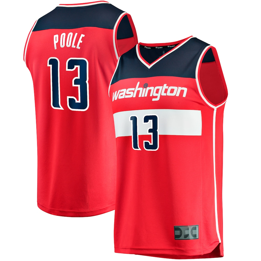 Ldoa W.Wizards #13 Jordan Poole Red Fast Break Player Jerseys - Icon Edition