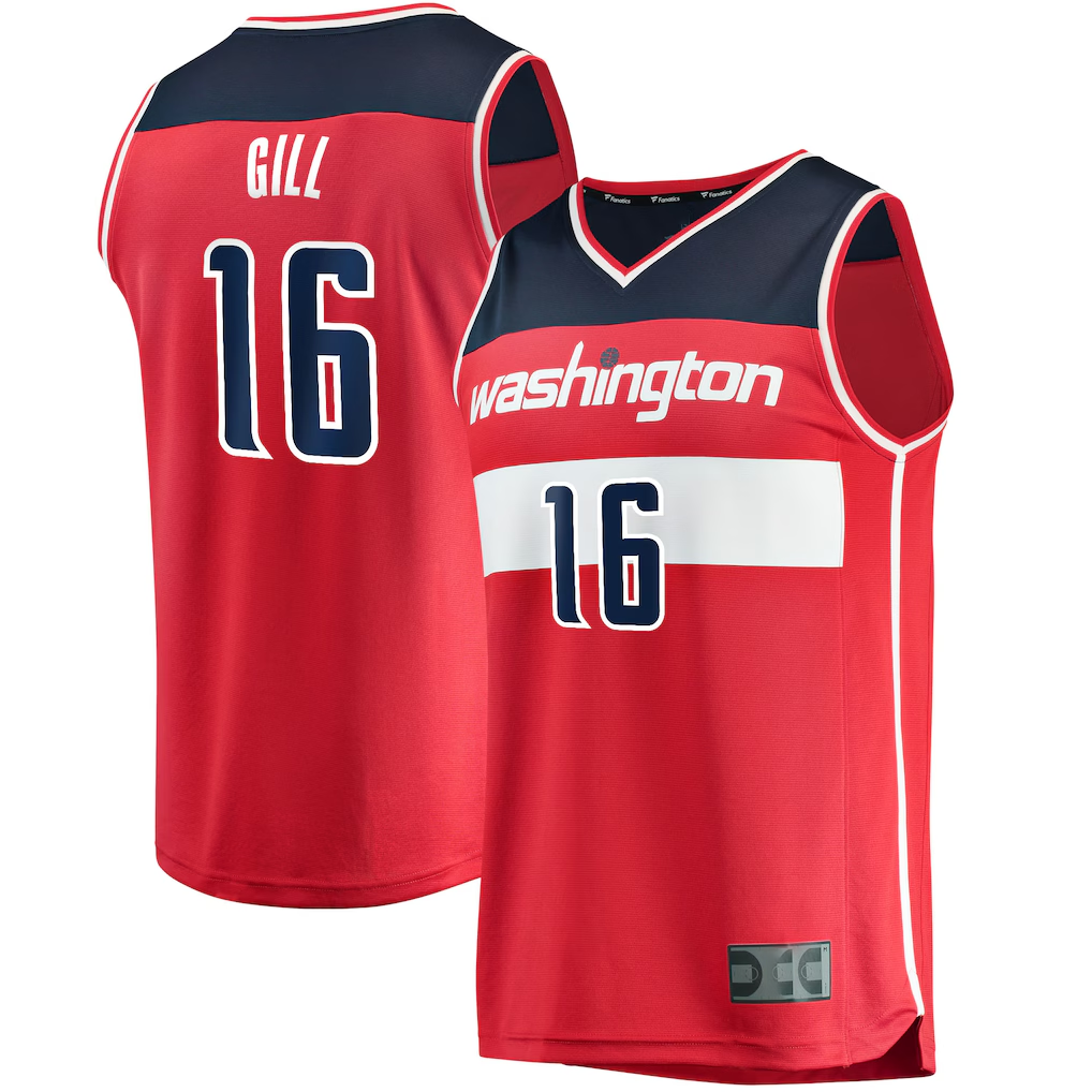 Ldoa W.Wizards #16 Anthony Gill Red Fast Break Replica Jerseys - Icon Edition