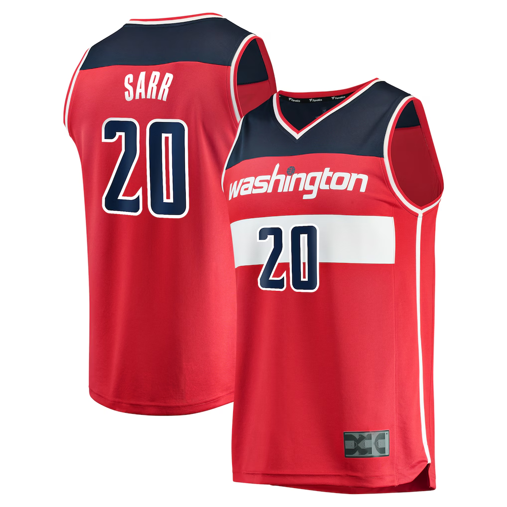 Ldoa W.Wizards #20 Alexandre Sarr Red Fast Break Replica Player Jerseys - Icon Edition