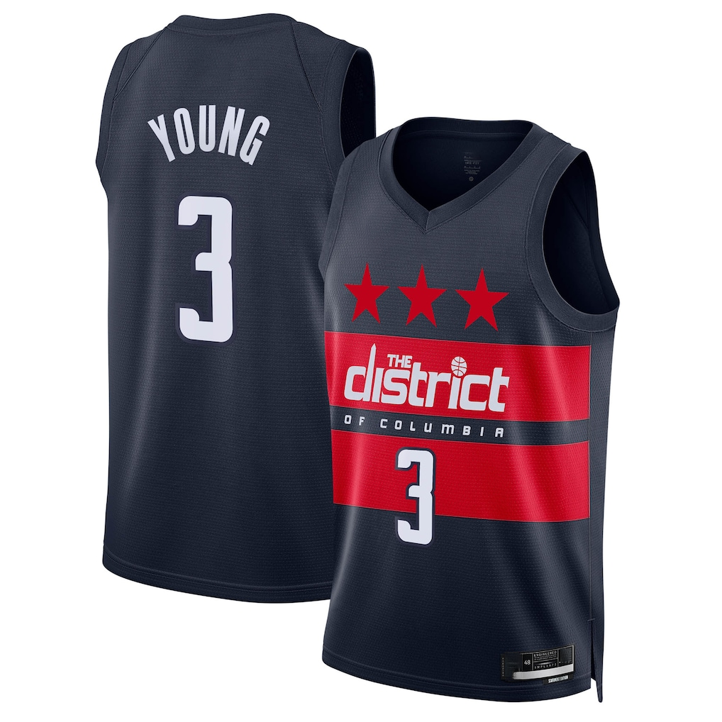 Ldoa W.Wizards #3 Trae Young Navy Swingman Jerseys - Statement Edition
