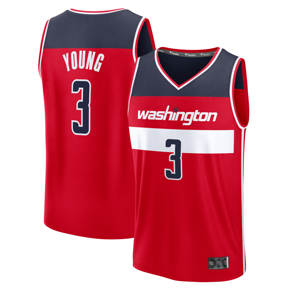 Ldoa W.Wizards #3 Trae Young Red Fast Break Jerseys - Icon Edition