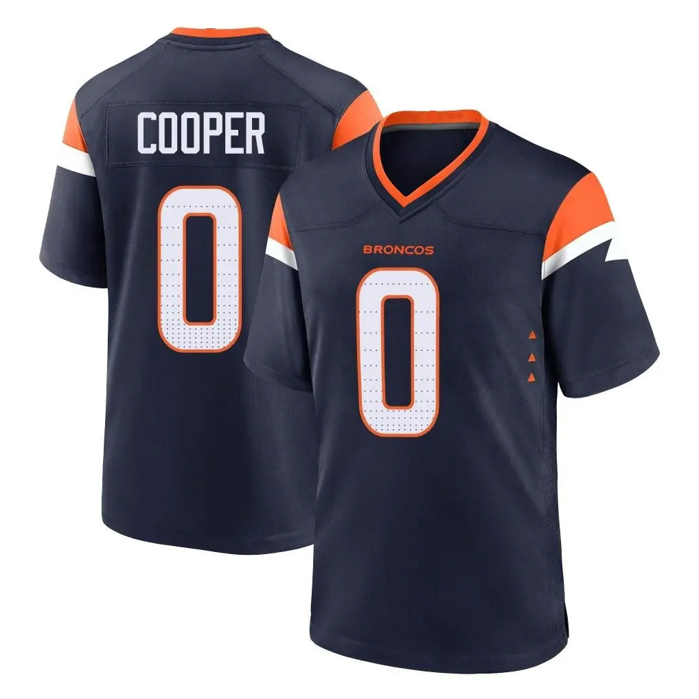 D.Broncos #0 Jonathon Cooper Player Navy Home Game Ldoa Stitched Jerseys