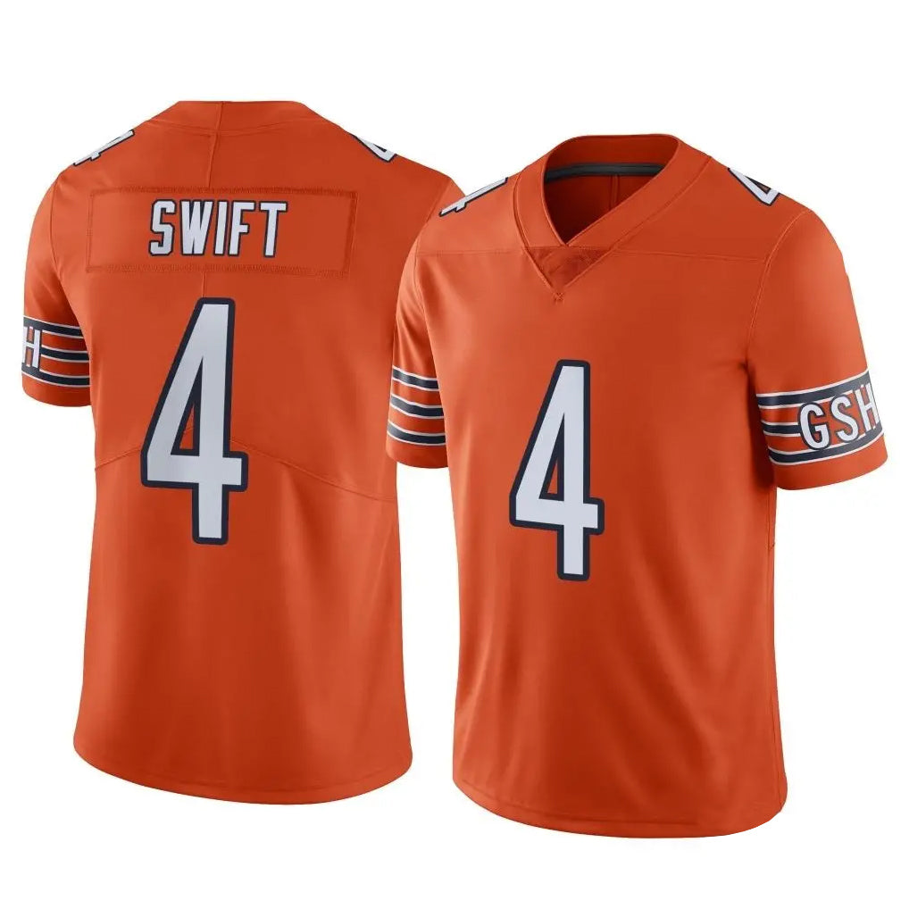 C.Bears #4 D'Andre Swift Player Orange Alternate Vapor Limited Home Game Ldoa Stitched Jerseys