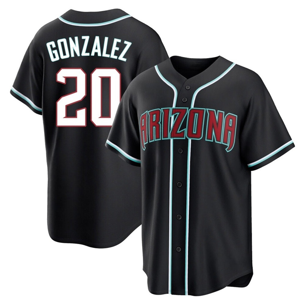 A.Diamondbacks #20 Luis Gonzalez Player Black Home Game Ldoa Stitched Jerseys