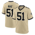NO.Saints #51 Cesar Ruiz Player Gold Home Game Ldoa Stitched Jerseys