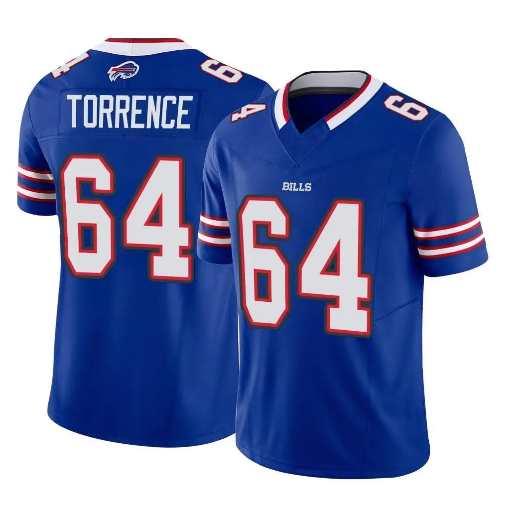 B.Bills #64 O'Cyrus Torrence Player Royal Vapor F.U.S.E. Limited Home Game Ldoa Stitched Jerseys