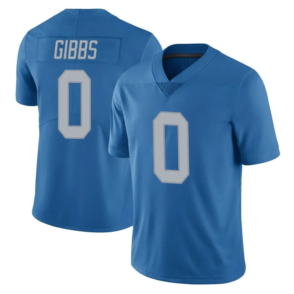 D.Lions #0 Jahmyr Gibbs Player Blue Limited Throwback Vapor Untouchable Ldoa Stitched Jerseys