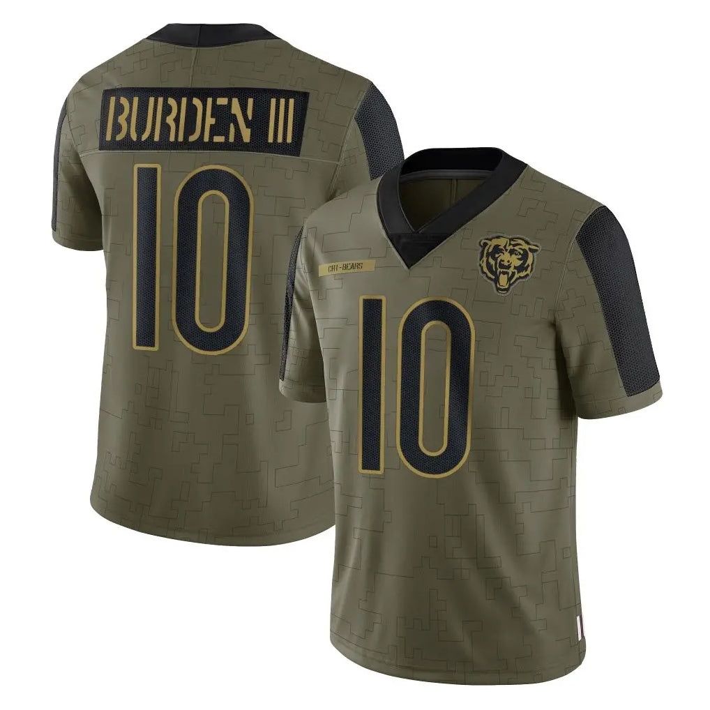 C.Bears #10 Luther Burden III Player Olive Salute to Service Limited Ldoa Stitched Jerseys