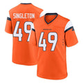 D.Broncos #49 Alex Singleton Player Orange Home Game Ldoa Stitched Jerseys