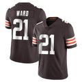 C.Browns #21 Denzel Ward Player Brown Color Vapor Untouchable Limited Home Game Ldoa Stitched Jerseys