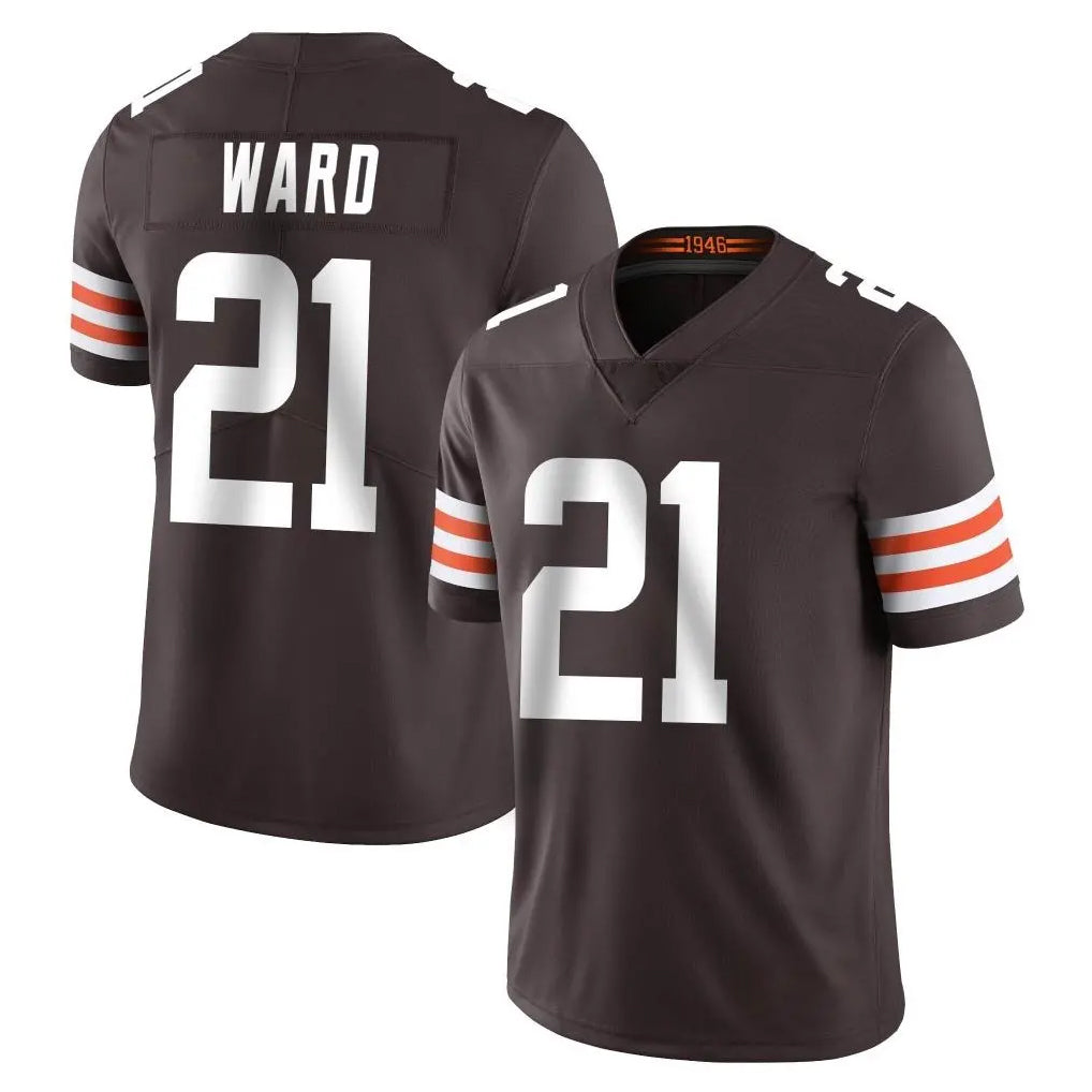 C.Browns #21 Denzel Ward Player Brown Color Vapor Untouchable Limited Home Game Ldoa Stitched Jerseys
