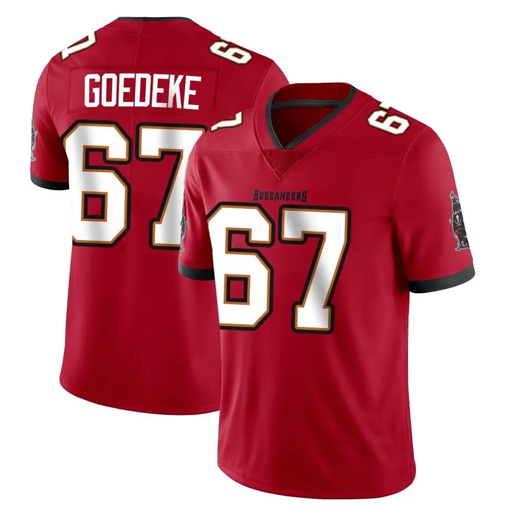 TB.Buccaneers #67 Luke Goedeke Player Red Limited Vapor Home Game Ldoa Stitched Jerseys