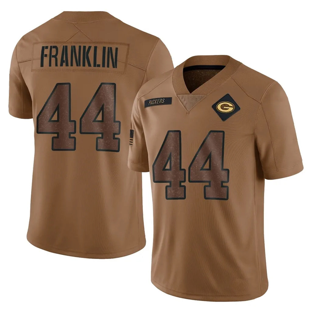 GB.Packers #44 Zaire Franklin Player Brown Salute To Service Limited Ldoa Stitched Jerseys