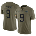 C.Panthers #9 Bryce Young Player Olive Salute To Service Limited Ldoa Stitched Jerseys