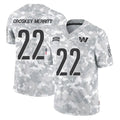 W.Commanders #22 Jacory Croskey-Merritt Player Arctic Camo Limited Salute To Service Home Game Ldoa Stitched Jerseys