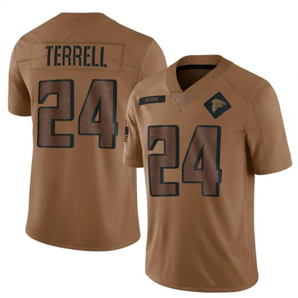 A.Falcons #24 A.J. Terrell Jr. Player Brown Salute To Service Limited Ldoa Stitched Jerseys