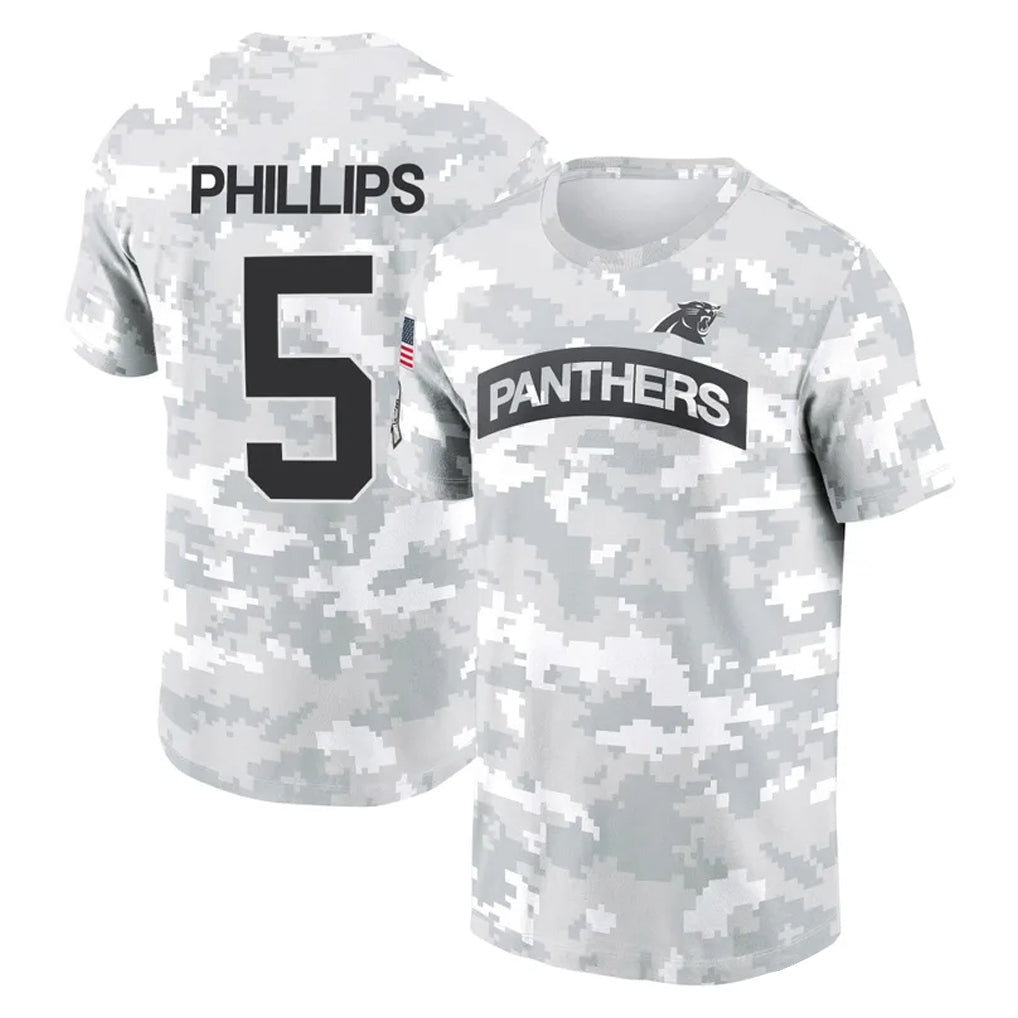 C.Panthers #5 Jaelan Phillips Player Arctic Camo Salute to Service T-Shirt Hoodies Ldoa Stitched Jerseys