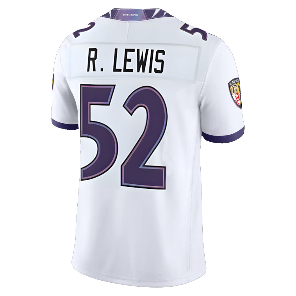 B.Ravens #52 Ray Lewis Player White  Vapor F.U.S.E. Limited Home Game Ldoa Stitched Jerseys