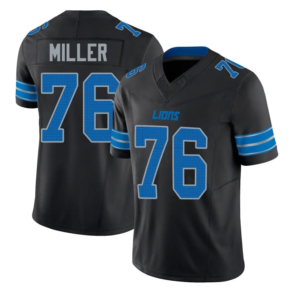 D.Lions #76 Blake Miller Player Black Alternate Vapor F.U.S.E. Limited Home Game Ldoa Stitched Jerseys