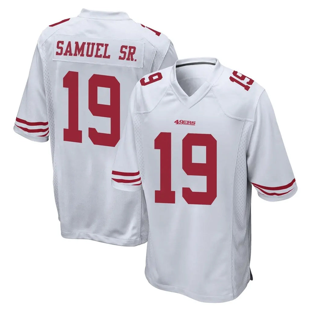 SF.49ers #19 Deebo Samuel Sr. Player White Home Game Ldoa Stitched Jerseys