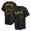 Athletics #23 Shea Langeliers Player Black Snake Skin City Home Game Ldoa Stitched Jerseys