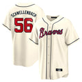 A.Braves #56 Spencer Schwellenbach Player Cream Home Game Ldoa Stitched Jerseys