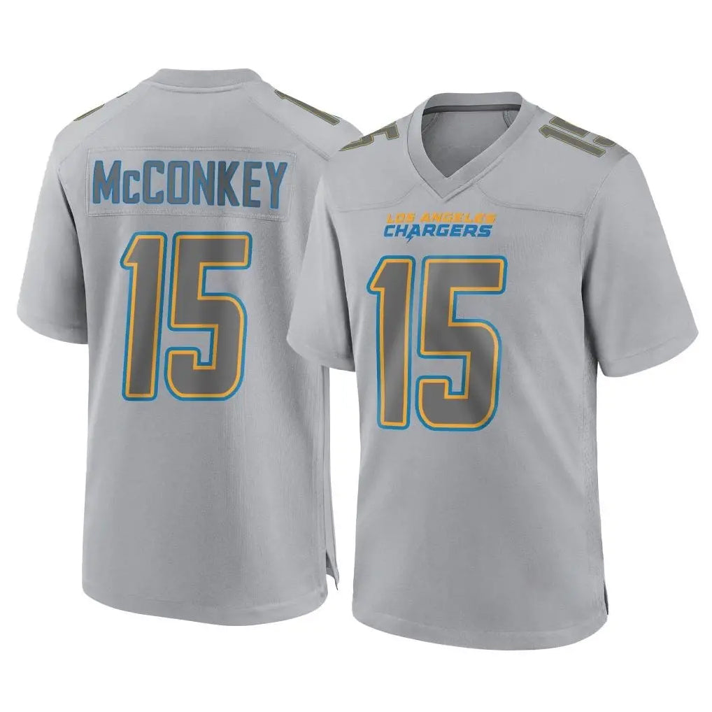 LA.Chargers #15 Ladd McConkey Player Gray Atmosphere Fashion Home Game Ldoa Stitched Jerseys