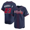 A.Braves #23 Michael Harris II Player Navy 2025 Speedway Classic Home Game Ldoa Stitched Jerseys