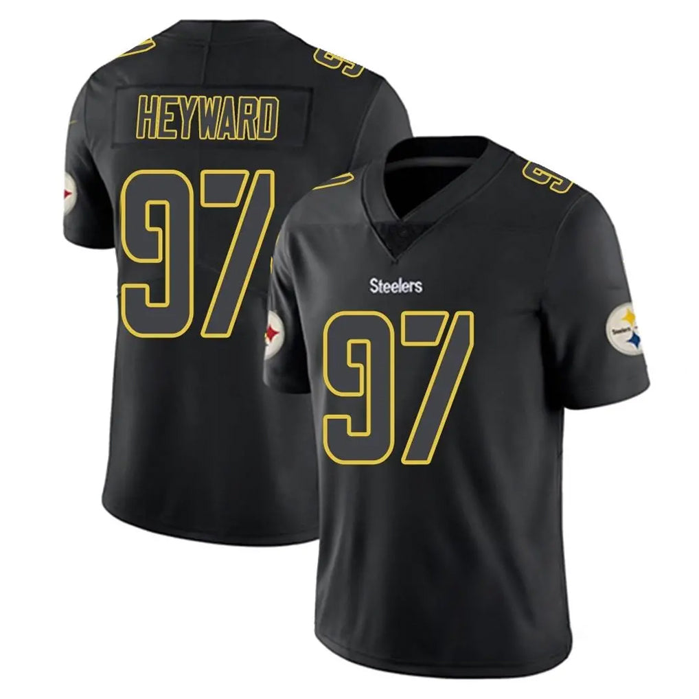 P.Steelers #97 Cameron Heyward Player Black Impact Limited Home Game Ldoa Stitched Jerseys