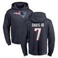 NE.Patriots #7 Carlton Davis III Player Navy LOGO Pullover Hoodies Home Game Ldoa Stitched Jerseys