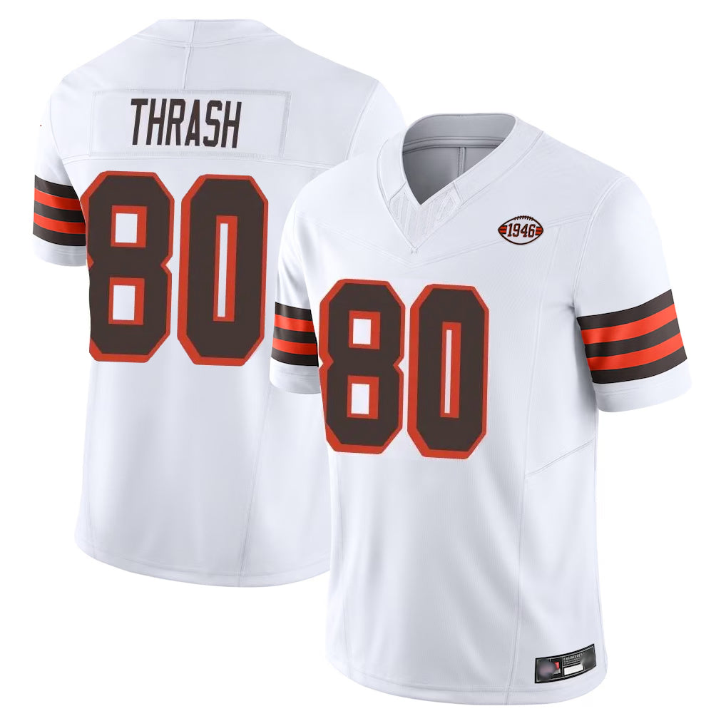 C.Browns #80 Jamari Thrash Player White Limited Vapor F.U.S.E. Alternate Game Ldoa Stitched Jerseys