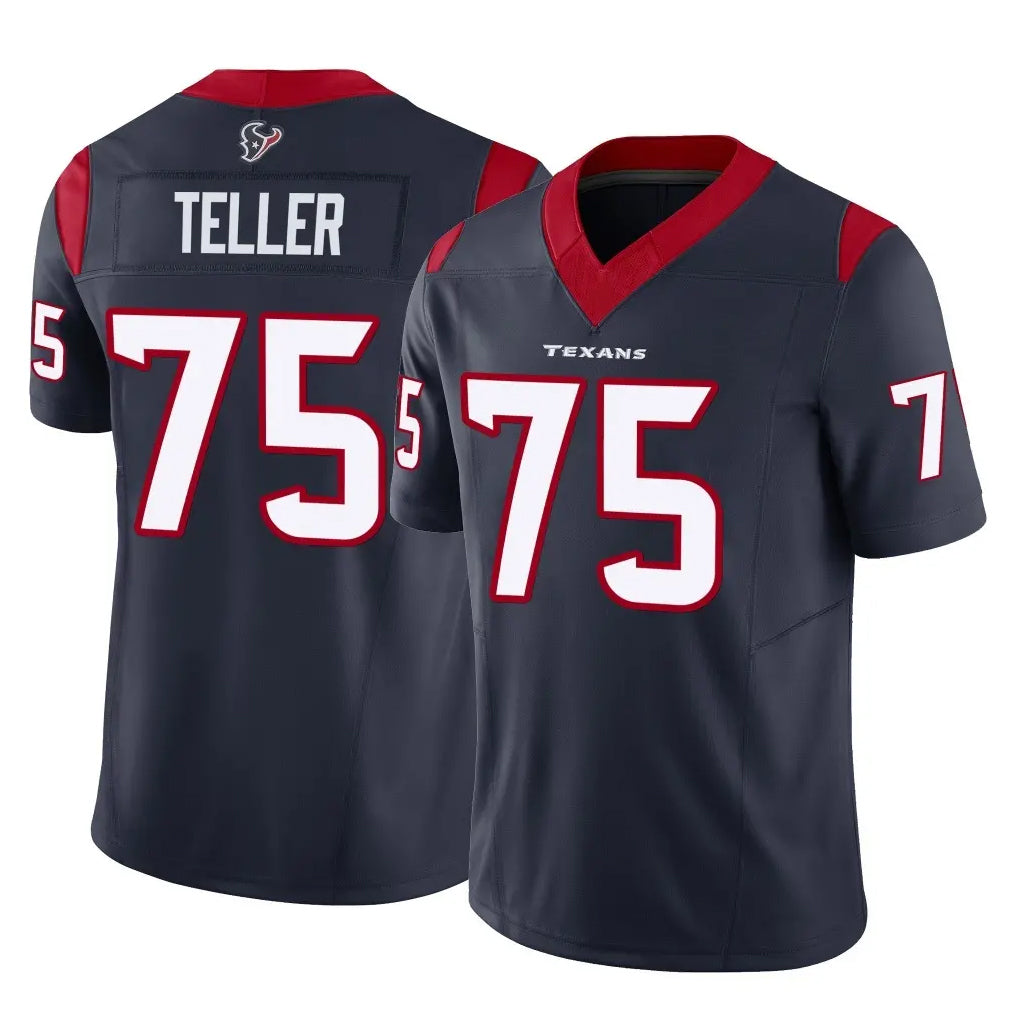 H.Texans #75 Wyatt Teller Player Navy Limited Vapor F.U.S.E. Home Game Ldoa Stitched Jerseys